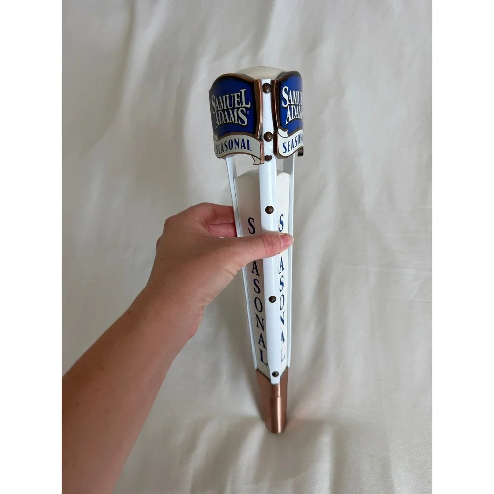 Samuel Adams Seasonal Beer Tap Handle White Copper 13.5 Inch Kegerator